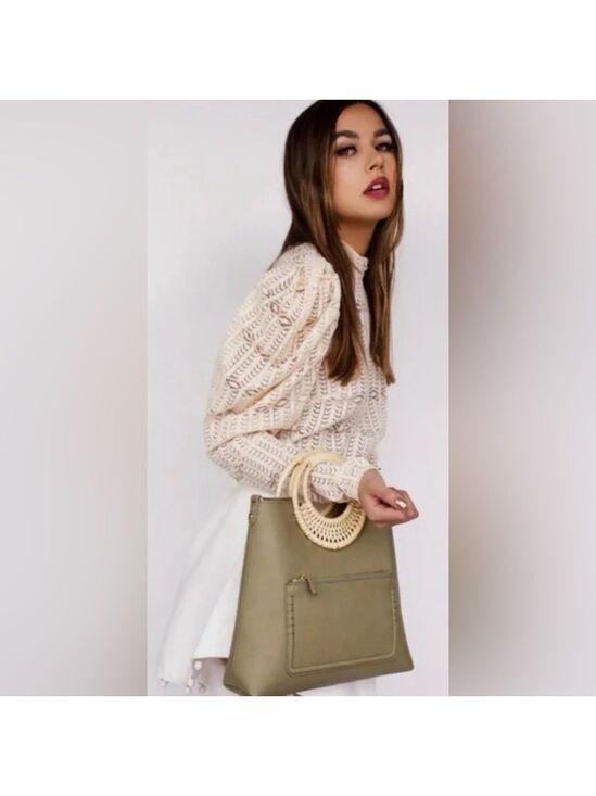 Antik Kraft Handbags - Antik kraft vegan leather bone color bag in bag purse - nwt / great for travel